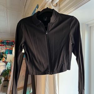 Balance athletica Vitality Elevate crop zip up in black